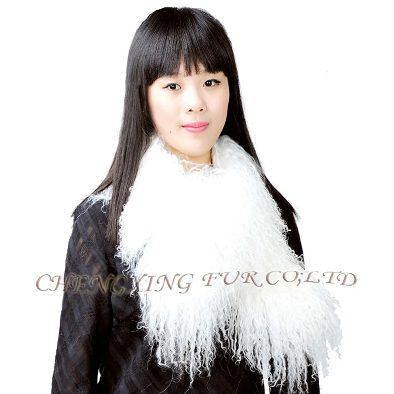 Free Shipping CX-S-11A New Product Wholesale Real Mongolian Lamb Fur Scarves