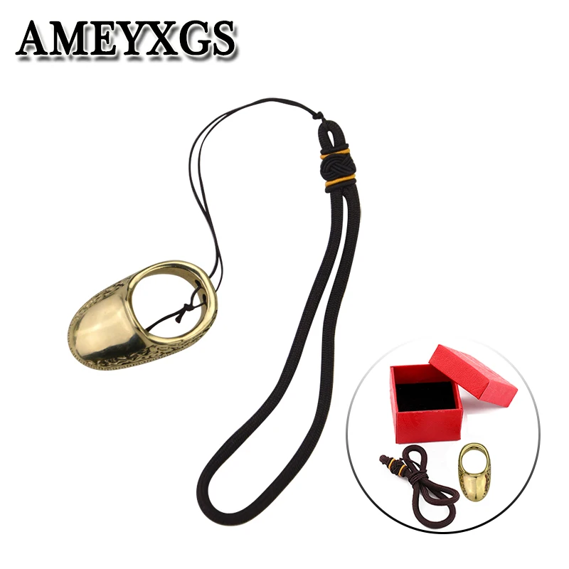 1pc Archery Gold Thumb Finger Protector Shooting Ring Finger Guard Hunting Protective Gear Accessories Pull Bow Finger Protector