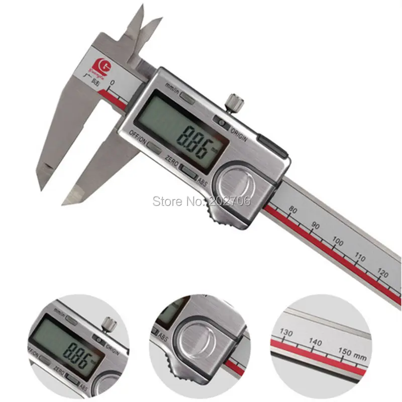 

Guanglu brand 0-150mm 6inch origin Mode Digital Caliper ABS origin electronic vernier caliper Schieber caliper micrometer