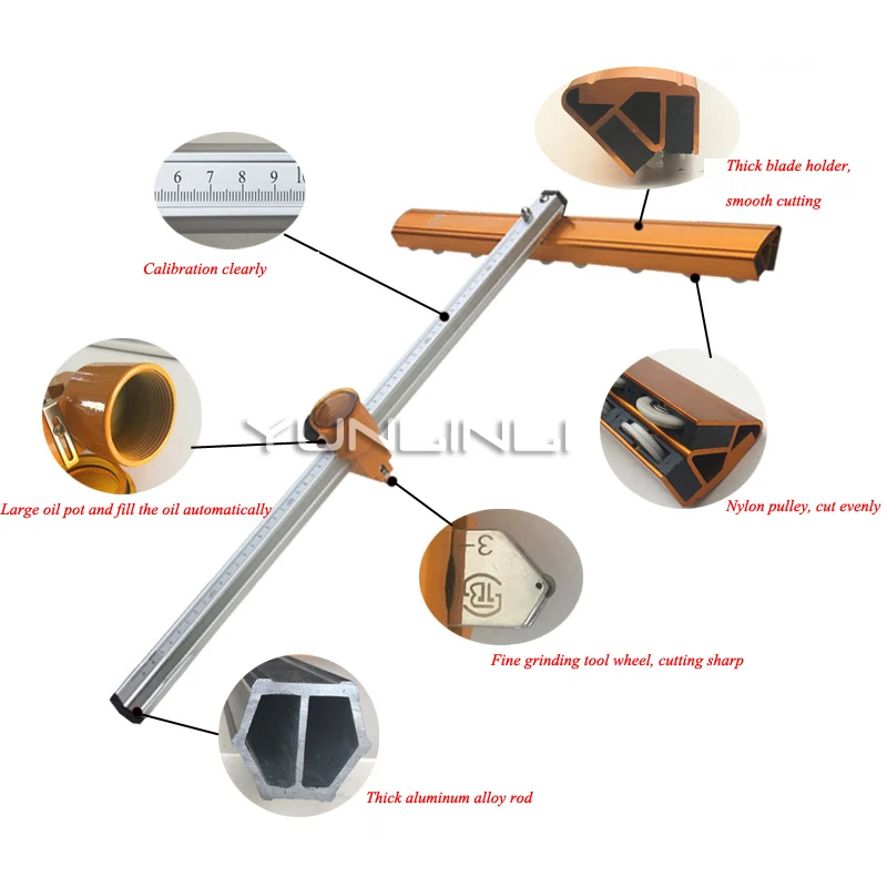 Glas Cutter Glas Push-Messer T-typ Bold Schwere Dicke Glas Roller Drag Messer Schneiden Fliesen Schneiden Maschine Schaber für Glas