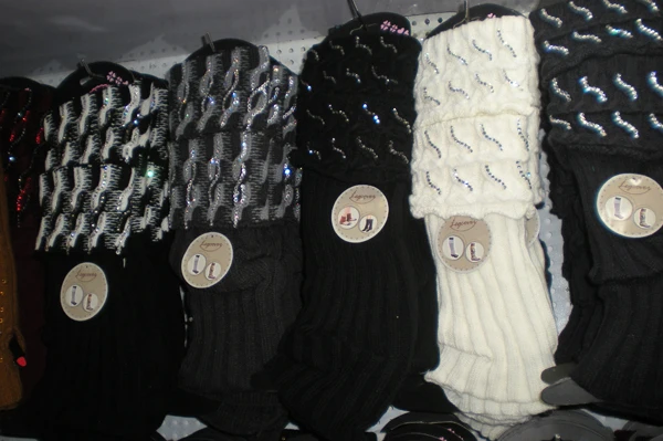 winter rhinestone Knitted Leg Warmers 24 pairs/lot mixed colors #3414