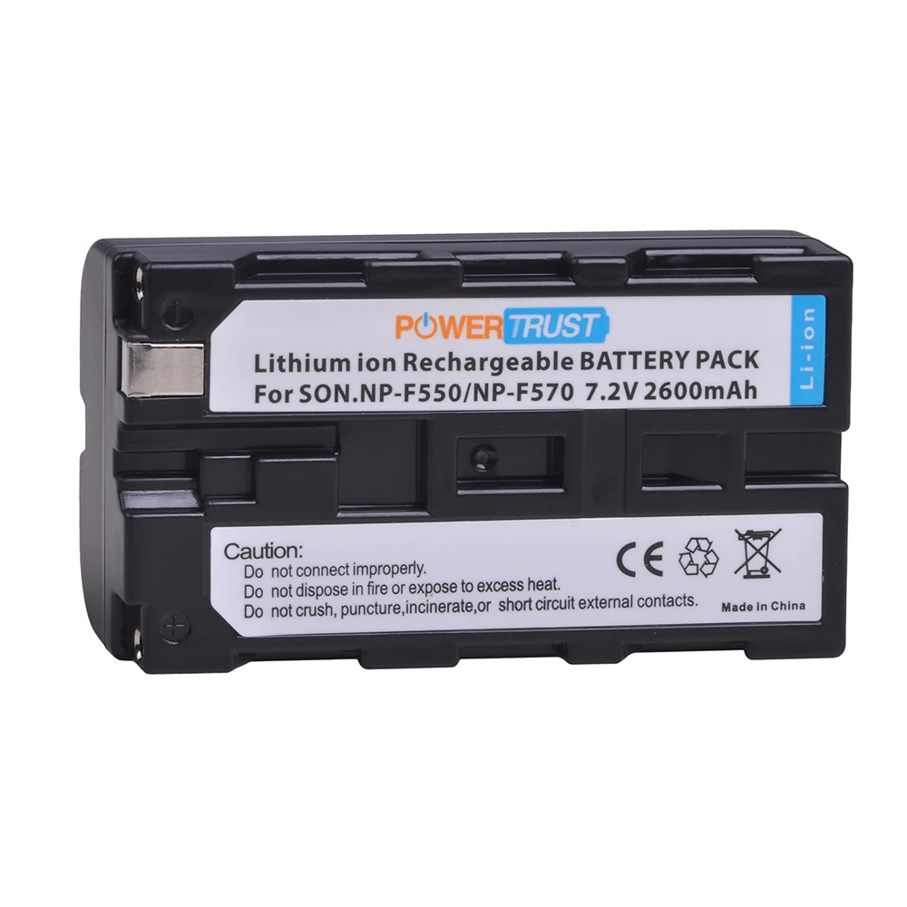 PowerTrust 1 szt. 2600 mAh NP-F550 NP-F330 NP-F530 NP-F570 bateria + nowa ładowarka LED USB do Sony CCD-SC55 CCD-TRV81 MVC-FD81