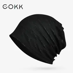 COKK Turban Hat Spring Summer Hats For Women Men Unisex Double layer Breathable Beanie Thin Hat Female Mesh Cap Ponytail Gorras