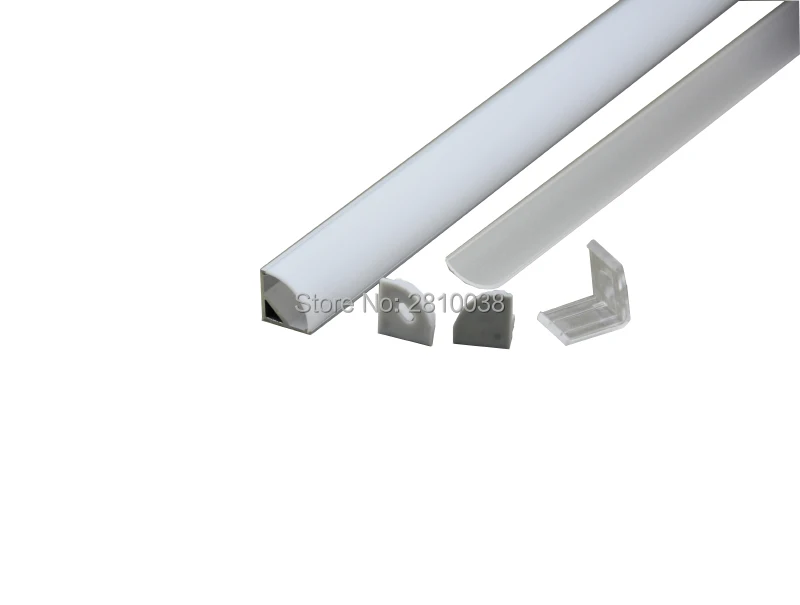 10 set/lotto 60 Gradi punte In Alluminio ha portato il profilo di AL6063 led profilo in alluminio per la striscia del Led luce Armadio da cucina