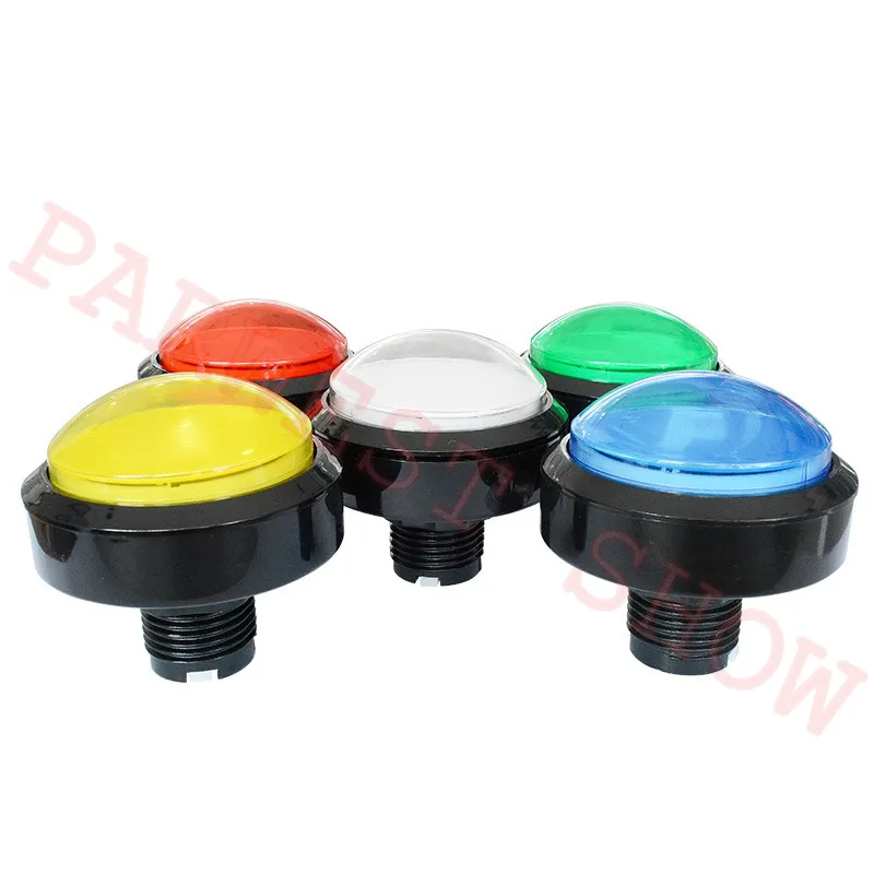 10PCS 60mm Dome Shaped LED Illuminated Arcade Push Button/DC 12V Arcade LED Push Button/5 Colors Choose for Arcade Machine Parts