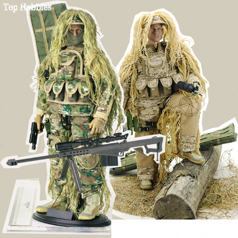 1/6 Scale Army Military Uniform Set Flexible 12Inch Desert/Jungle doll Set ABS Wargame Sniper Soldier action figures Anime Model