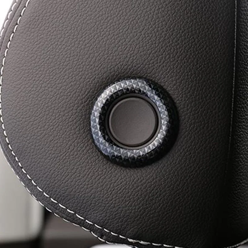 

ABS Chrome/Carbon fibre For Teramont Atlas 2017 2018 Accessories Car Seat Neck Pillow Button Cover Trim Sticker Car Styling 2Pcs