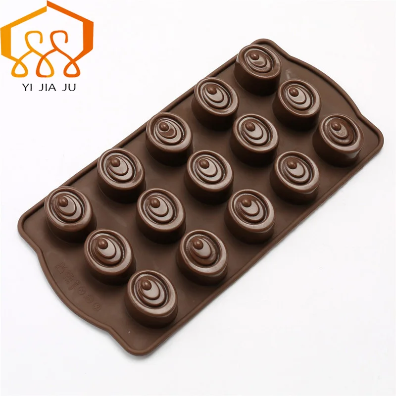 Cake Decoration Kitchen Bakeware Handmade DIY The Shape Of Elliptic 15 Holes Chocolate Silicone Mold Baking Tray Cake Mold