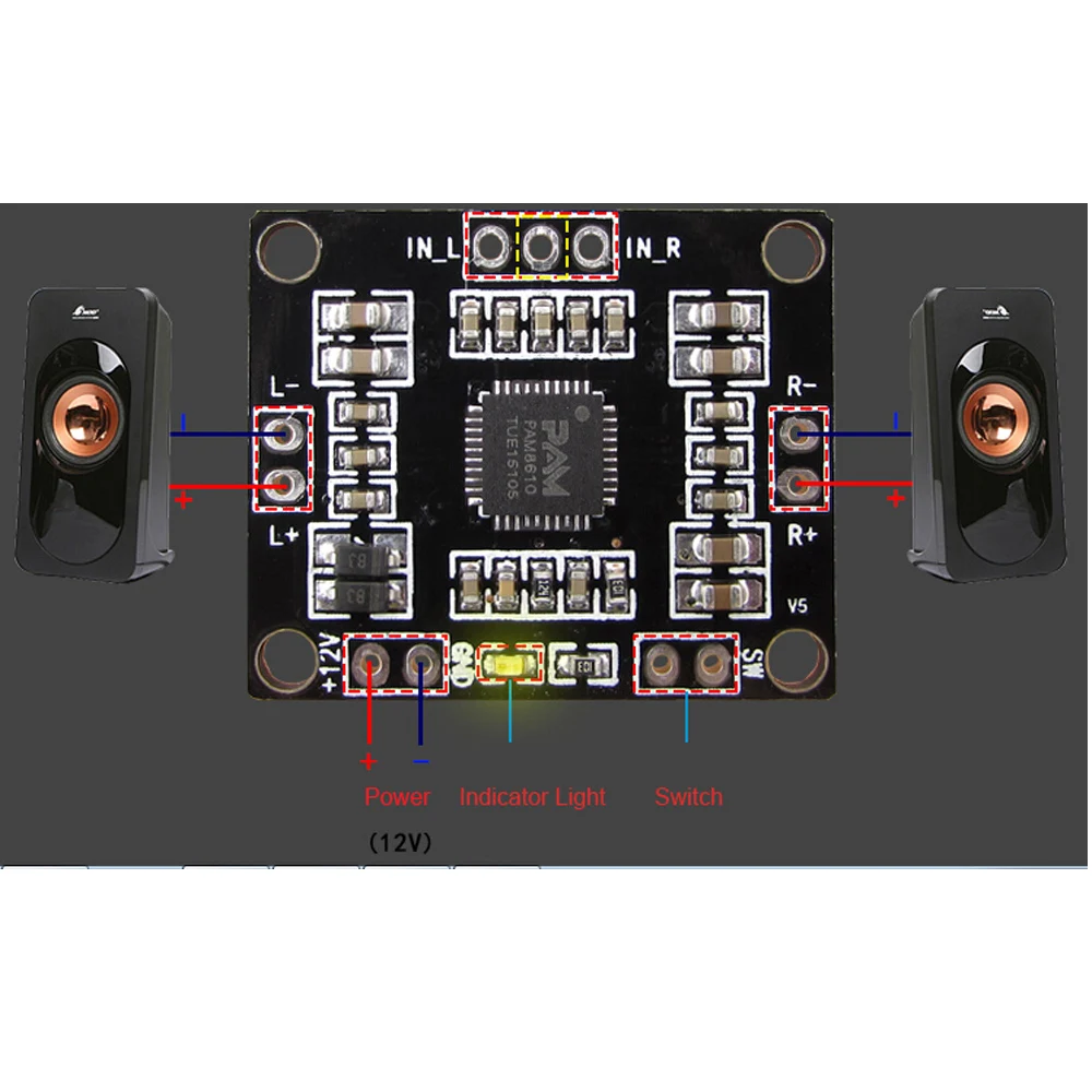 Micro PAM8610 Digital Amplifier Board Digital Audio Amplifier Board Amplifier Board 12V15W