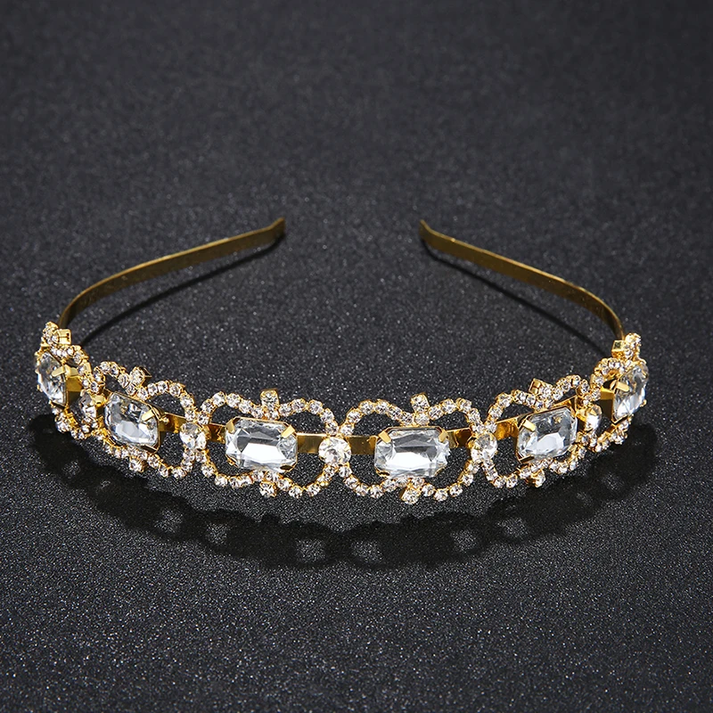 Miallo Tiara Headband for Wedding Leaves Crystal Crown Tiara Headdress for Women Fashion Bridal Hair Accessories Rim for Hair