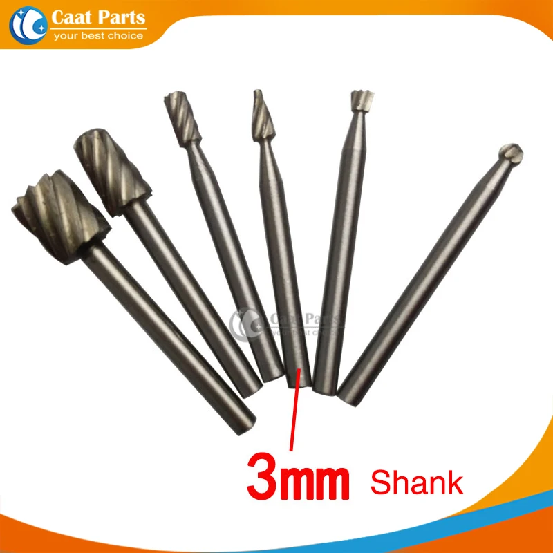 Free Shipping! 6PCS 3MM Coarse tungsten carbide,Carbide rotary burrs,Woodworking tools DIY root Grinder grinding head