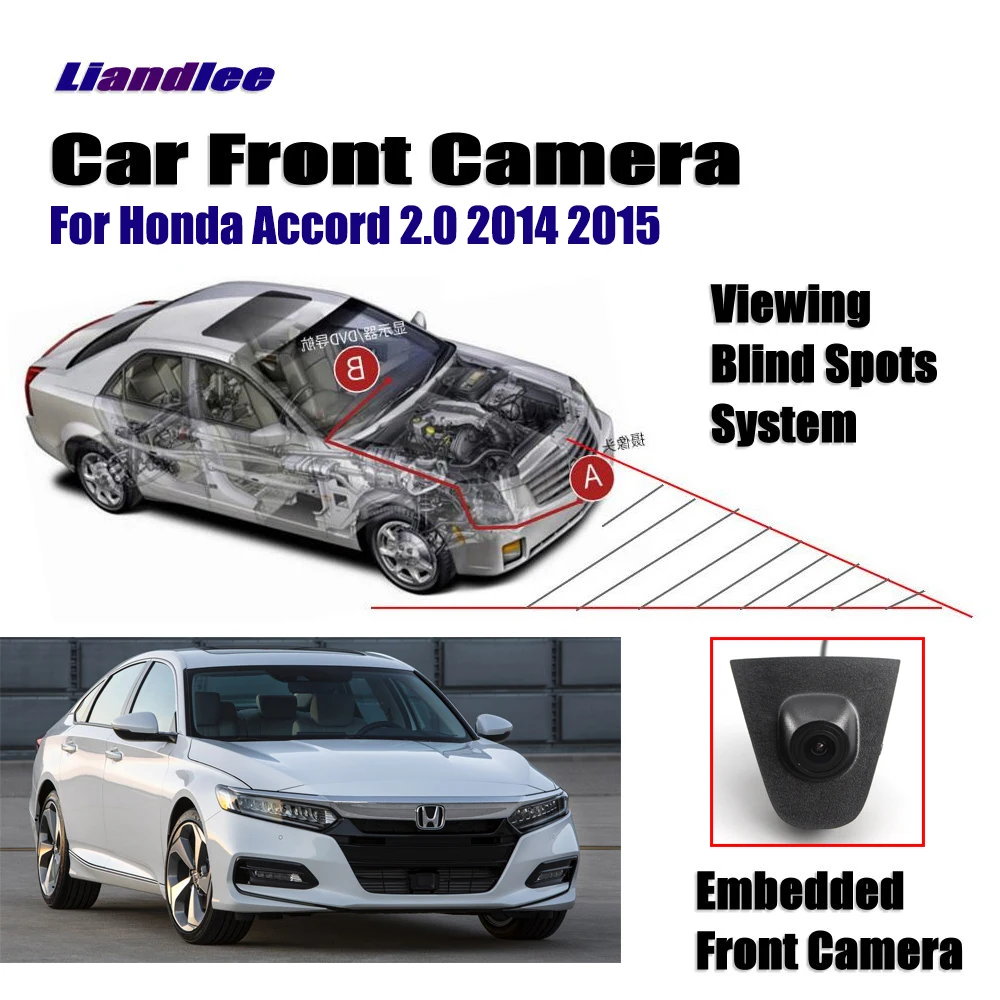 

Car Front View LOGO Grill Camera For Honda Accord 2.0 2014 2015 Not Rear CAM Full HD CCD Cigarette Lighter Switch Accessories