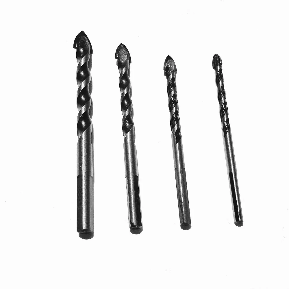 Cost sale of 5PCS/set of  6/8/10/12mm triangular shank multi-purpose tct tipped drill bits best choice for home decoration