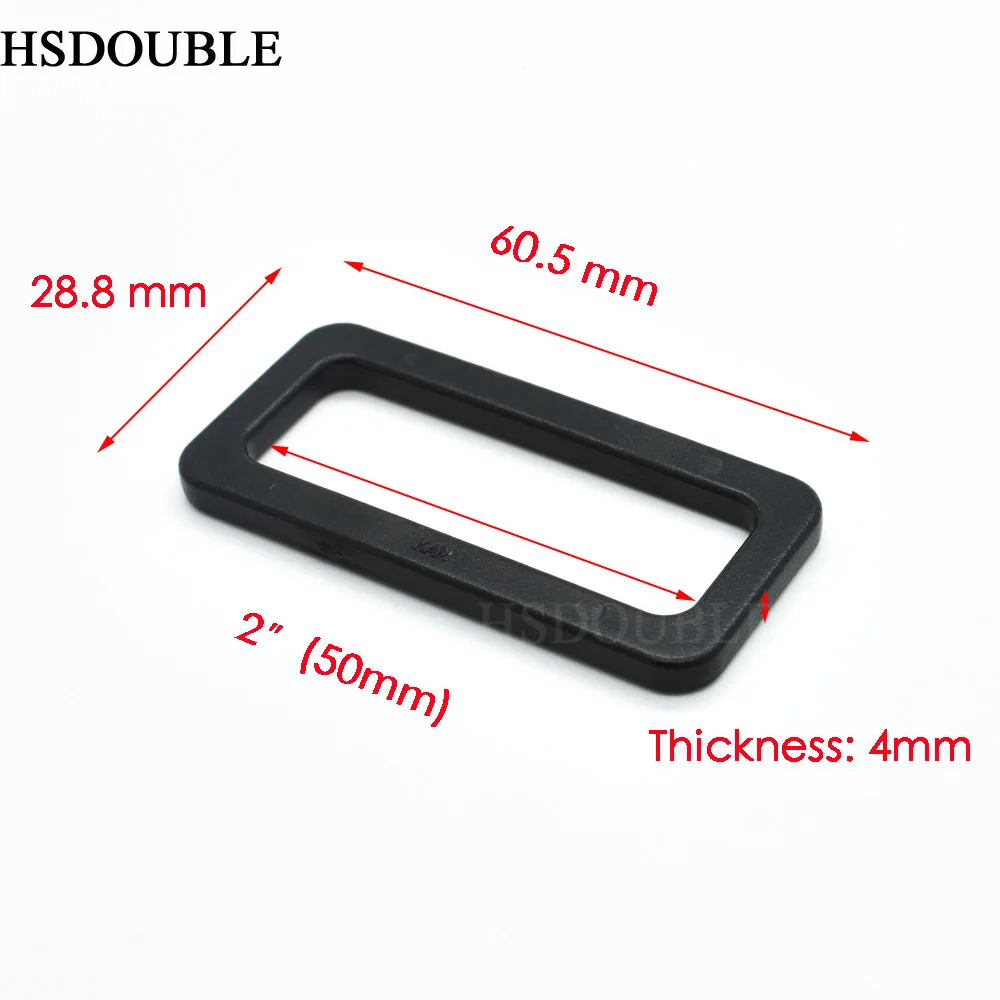 Plastic Black Loops Looploc Buckles Rectangle Rings Backpack Straps Webbing Bag Parts Webbing Size 20mm 25mm 32mm 38mm 50mm