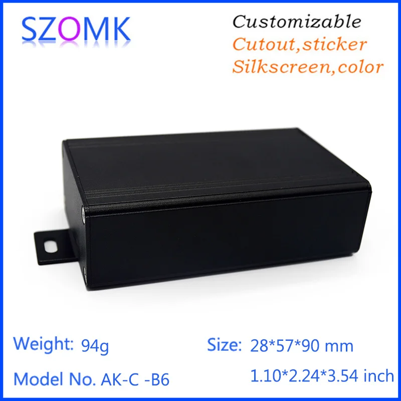 10Pcs 28*57*90mm hot selling aluminum extrusion pcb box electronics enclosure housing szomk aluminum shell instrument box