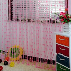 Love heart Line String Curtain Window Shades Door Divider Sheer Separate Curtain Romantic Wedding Decor Curtain Home Decoration