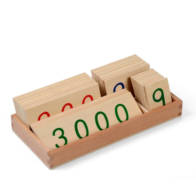 Baby Toy Kids Wood Number Cards 1-3000 Montessori Math Preschool Early Childhood Education Brinquedos Juguetes