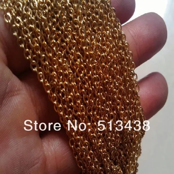 

Top selling 10 meters lot thin 2mm gold plated Stainless Steel link chain.jewelry finding.DIY necklace bracelet in bulk