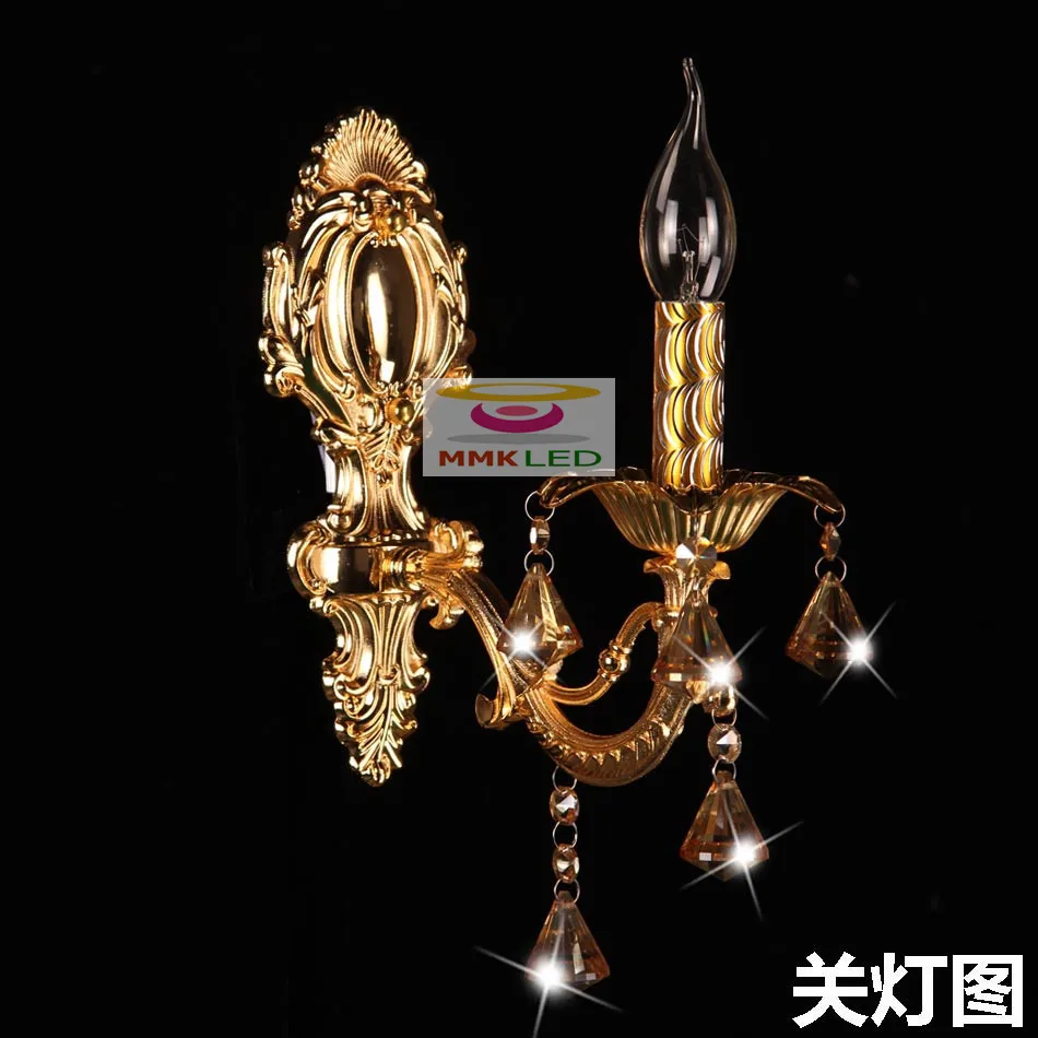 European Crystal wall lamp candle lamps headlight mirror bedside lamp bedroom lamp lighting aisle zinc alloy wall E14,AC110-240V