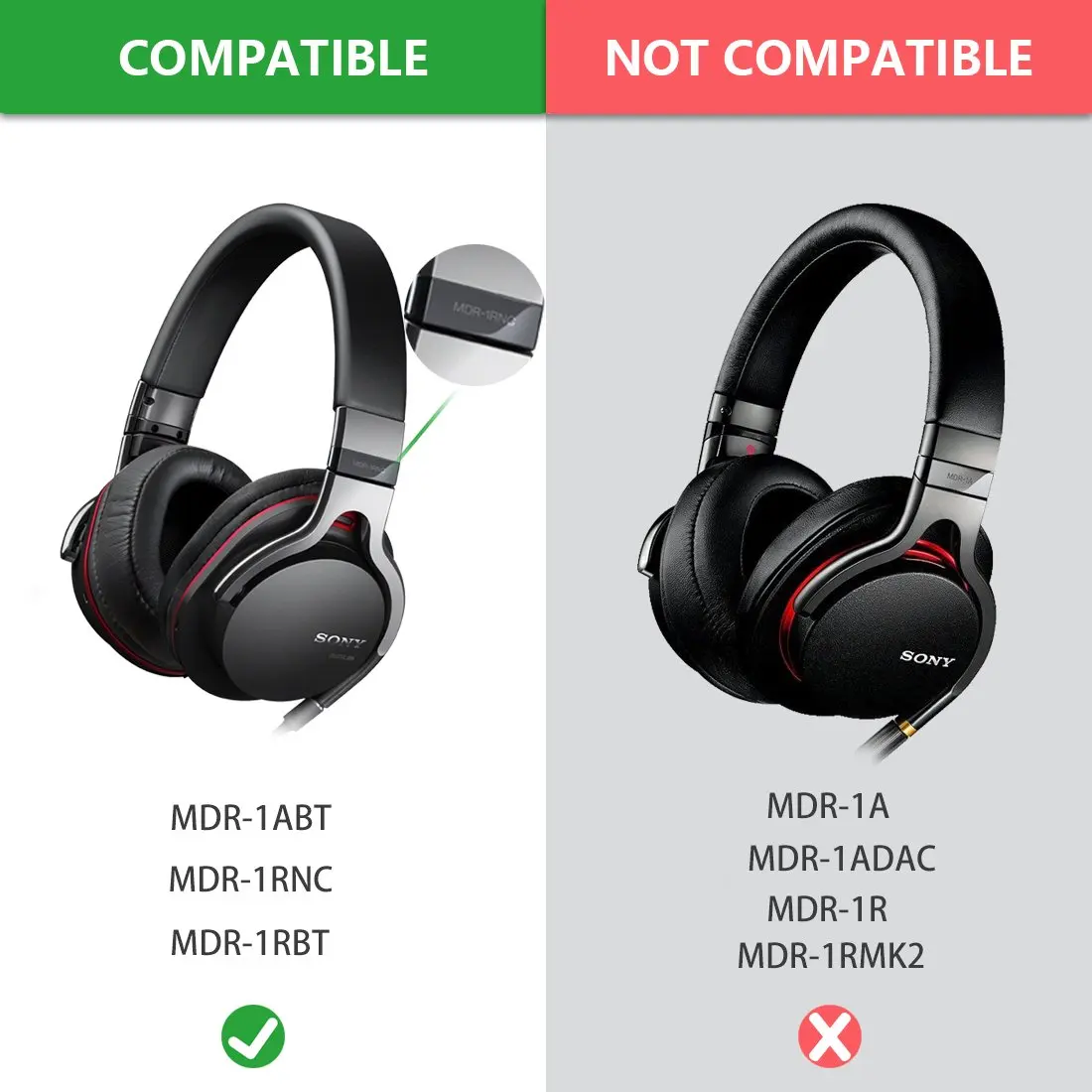 牡丹の交換用イヤパッド,MDR-1ABT, MDR-1RBT, MDR-1R, MDR-1rncヘッド
