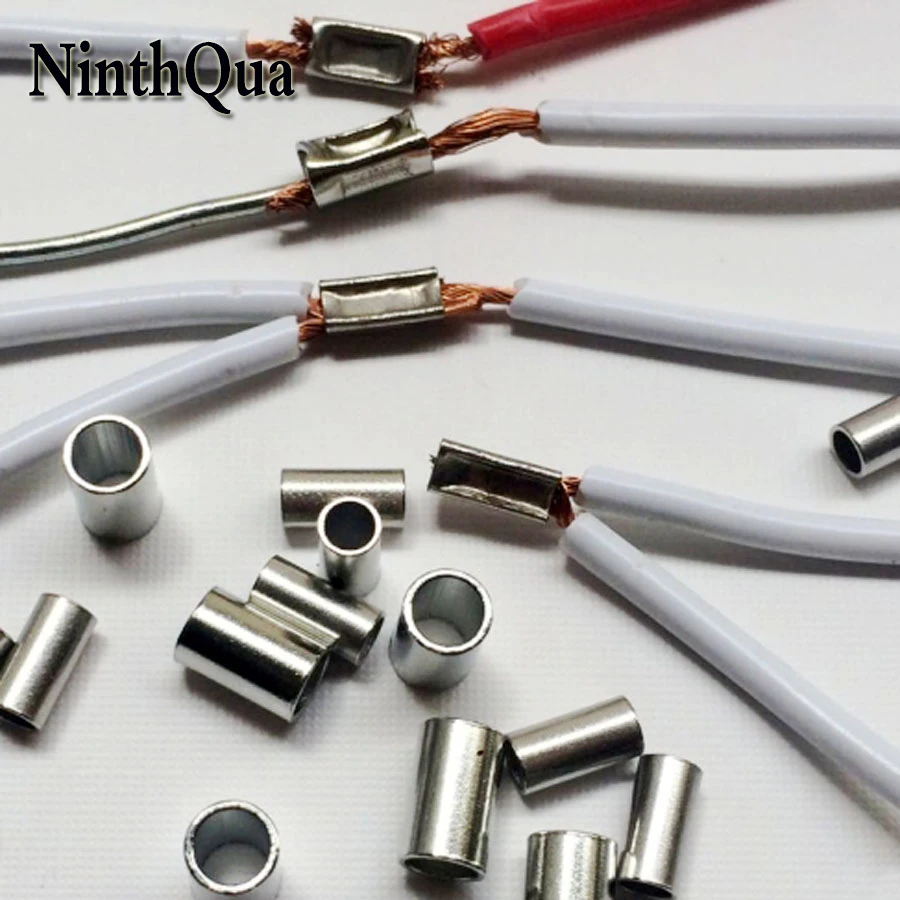 

100pcs Round Car Wiring Harness Connector Terminal Copper Tubular Terminals for 0.5-1.5mm2 cable etc.