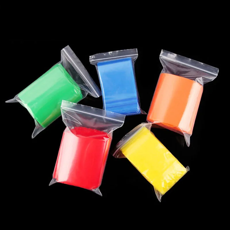 Self Zip Lock Plastic Jewelry Packaging Bags, Kitchen Plastic Pouch, 0.14mm Thick Colors, 4x6, 5x7cm, 100Pcs