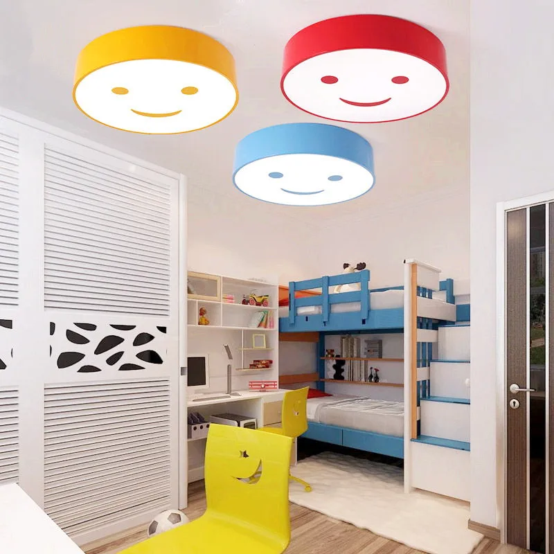 Fashion cartoon Ceiling Lights children's room lights smiling bedrooms LED circular nursery schools lamps creative LU729334