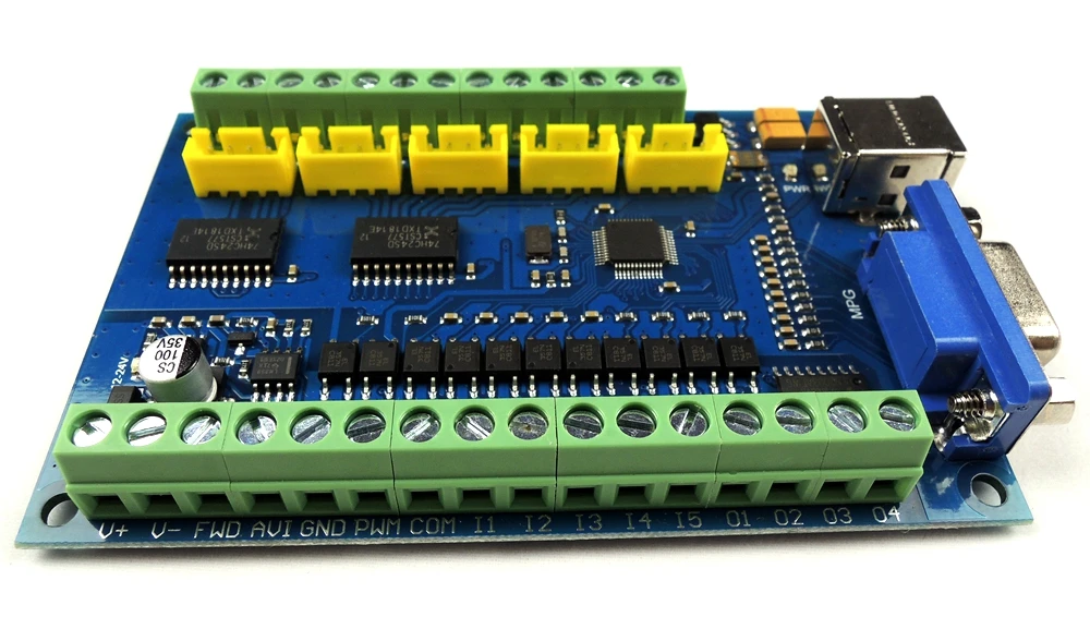 MACH3 USB CNC 5 Axis 100KHz Smooth Stepper Motion Control card breakout board+4PCS TB6600 1 Axis 4.5A Stepper Motor Driver board