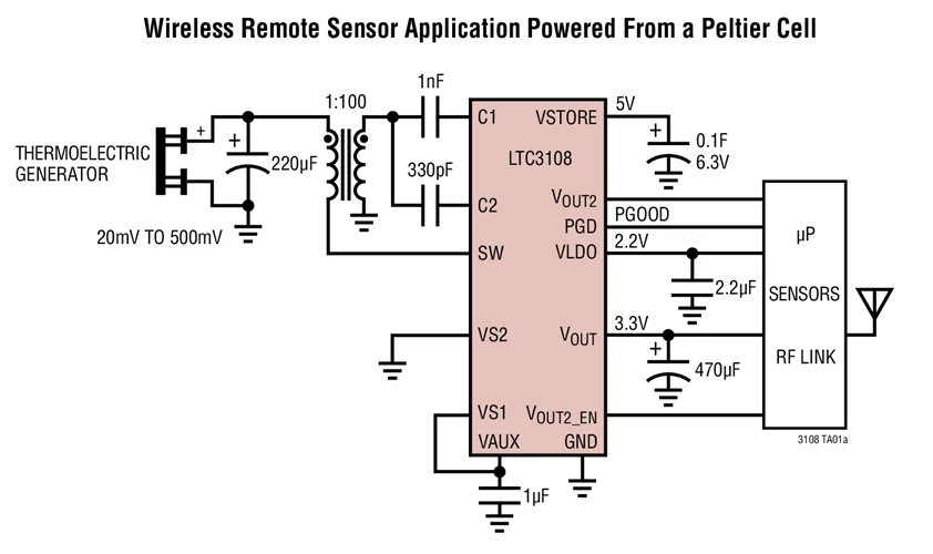 LTC3108 LTC3108EGN LTC3108IGN LTC3108EGN-1 LTC3108IGN-1-сверхмощный преобразователь напряжения и блок питания