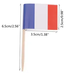 Mini France Toothpick Flags Paper Food Picks 50Pcs Cake Toothpicks Cupcake Toppers Fruit Cocktail Sticks French Toothpick Flags