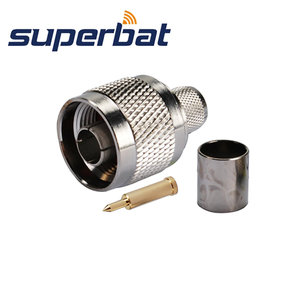 

Superbat 10pcs Wifi Antenna N Male Wireless LANS Crimp RF Coaxial Connector for Cable RG8 RG214 LMR400 Cable