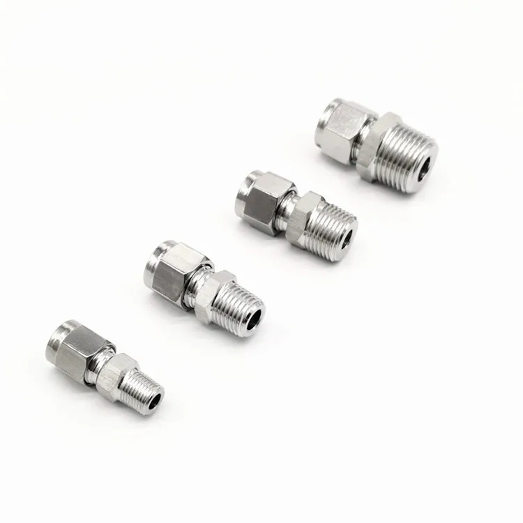 Double Ferrule Compression Fitting Male Connector SS304 6mm 8mm 10mm 12mm Tube OD x 1/8" 1/4" 3/8" 1/2" NPT
