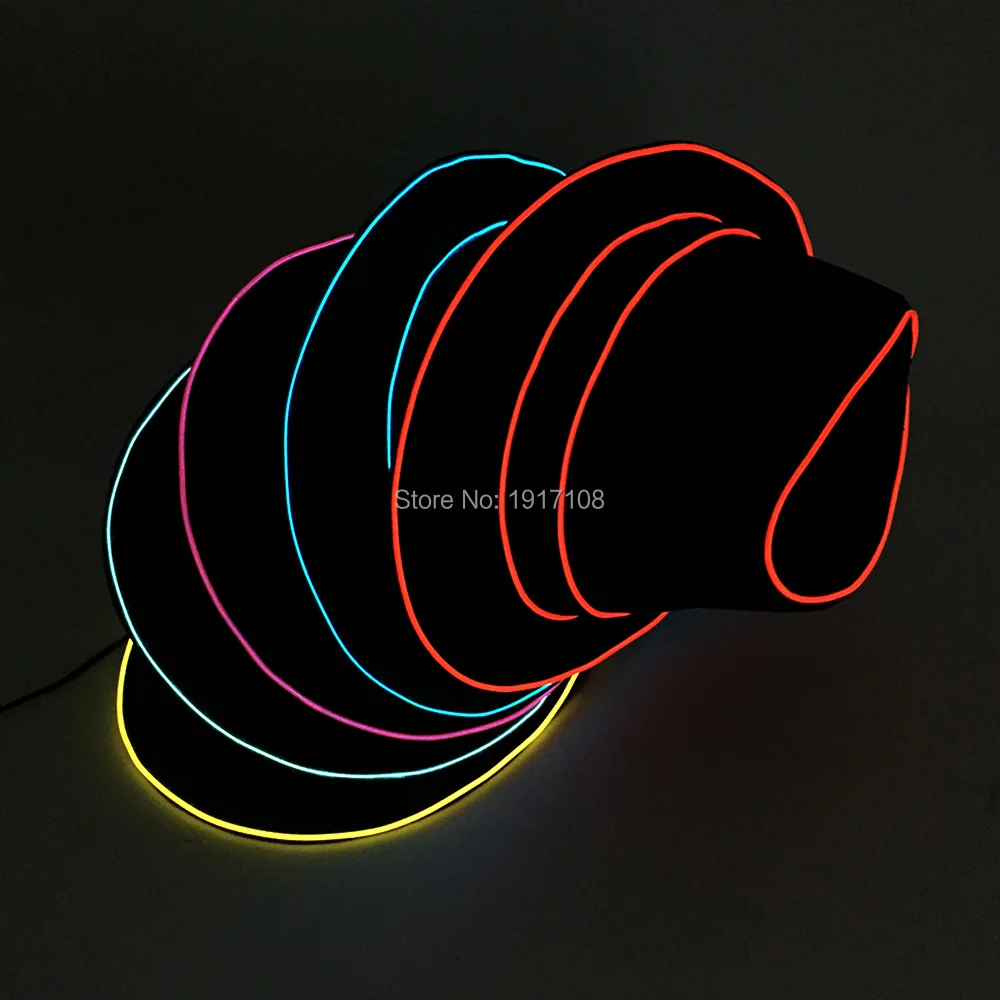 2021Flashion Party Hat Halloween supplies 10 Colors Available glowing led Mask el hat caps For Carnival Wedding Decoration image 3