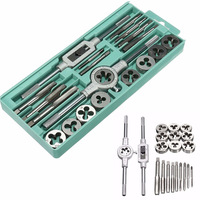 20PCS Professional Metric Tap and Die Wrench Set M3-M12 Screw Thread Cutters Tapping Bit Hand Tool