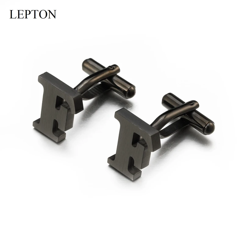 

Lepton Stainless steel Letters F Cufflinks for Mens Black & Silver Color Letter F of alphabet Cuff links Men Shirt Cuffs Button