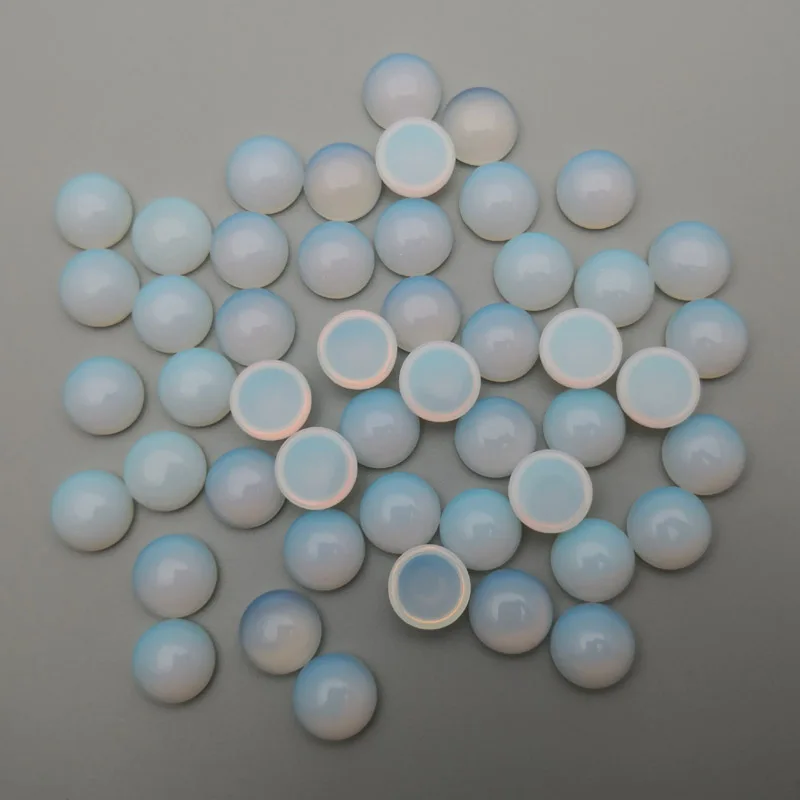 opal natural stone beads round cabochon for Jewelry making 6 8 10 12mm 50pcs/lot High-quality Necklace Ring Earrings Accessories