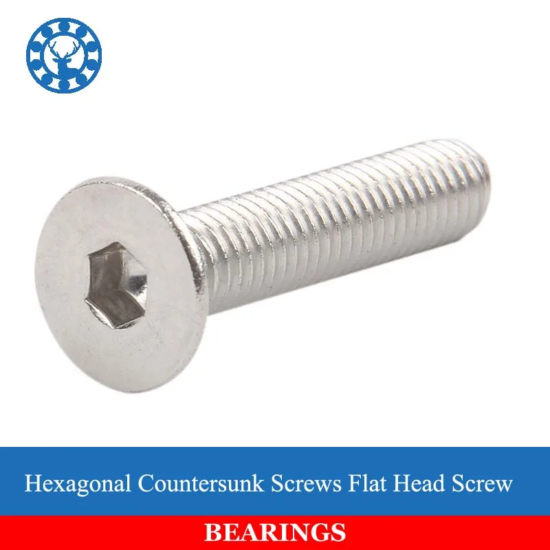 50Pcs DIN7991 GB70.3 ISO10642 JISB1194 M2 M2.5 M3 M4 304 Stainless Steel Hexagonal Countersunk Screws Flat Head Screw