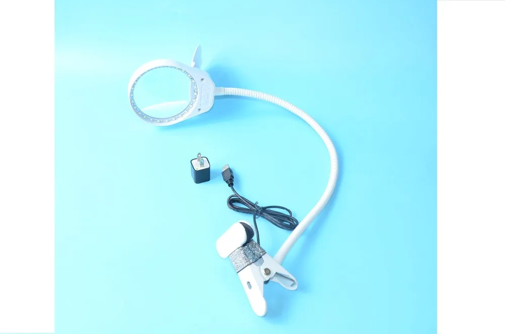 Kính Lúp Đội Đầu Đa Năng 5X Kính Lúp Đèn LED Điều Chỉnh Ánh Sáng Cho Xác Định Điện Tử Bảo Dưỡng Hàn Kẹp Trắng