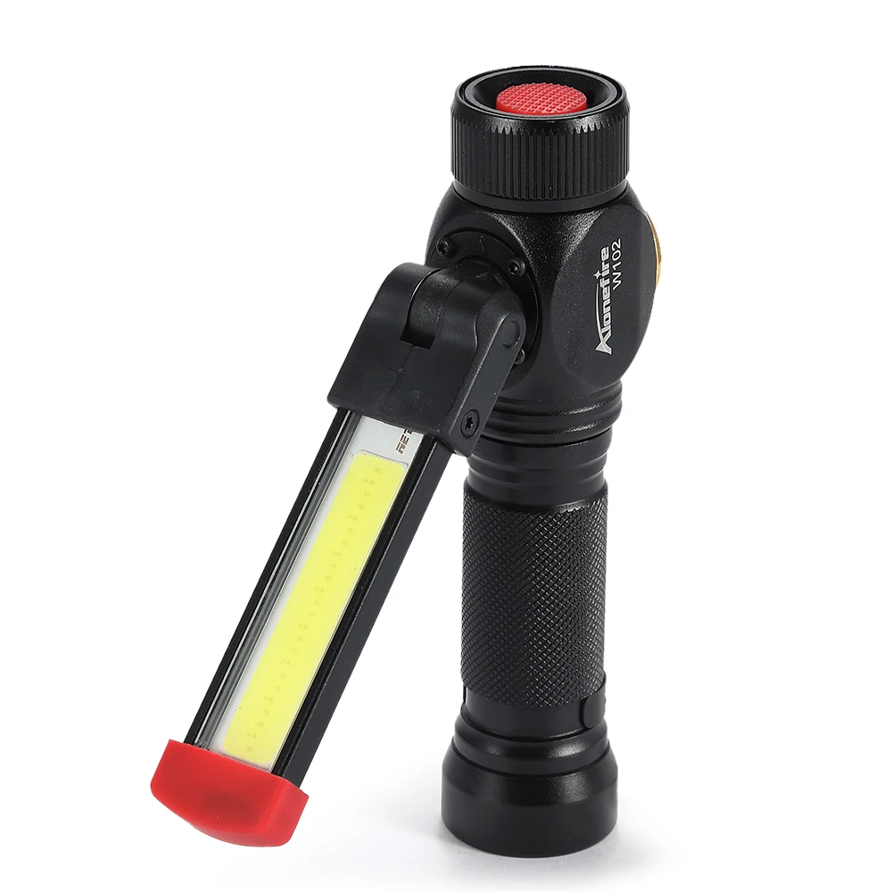 AloneFire W102 COB Work Light Portable LED Light Home Outdoor Foldable Rechargeable Work Light Magnet Flashlight torch lamp