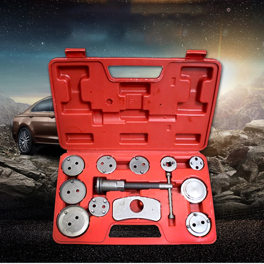 12PCS/Set Universal Disc Brake Caliper Wind Back Tool Kit with Magnetic Disc Brake Caliper Piston Pad Car Repair Tool Set