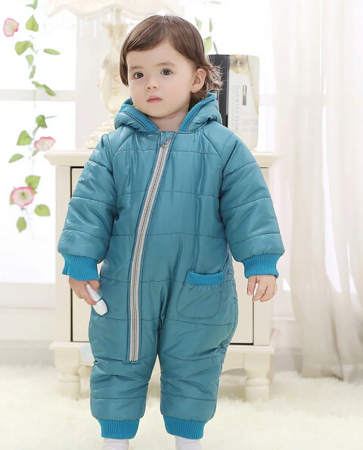 9-24Months Baby Winter Clothes Girl Boy Romper Warm Baby Winter Jumpsuit Skiing Outerwear Clothing Colorful Snowsuit