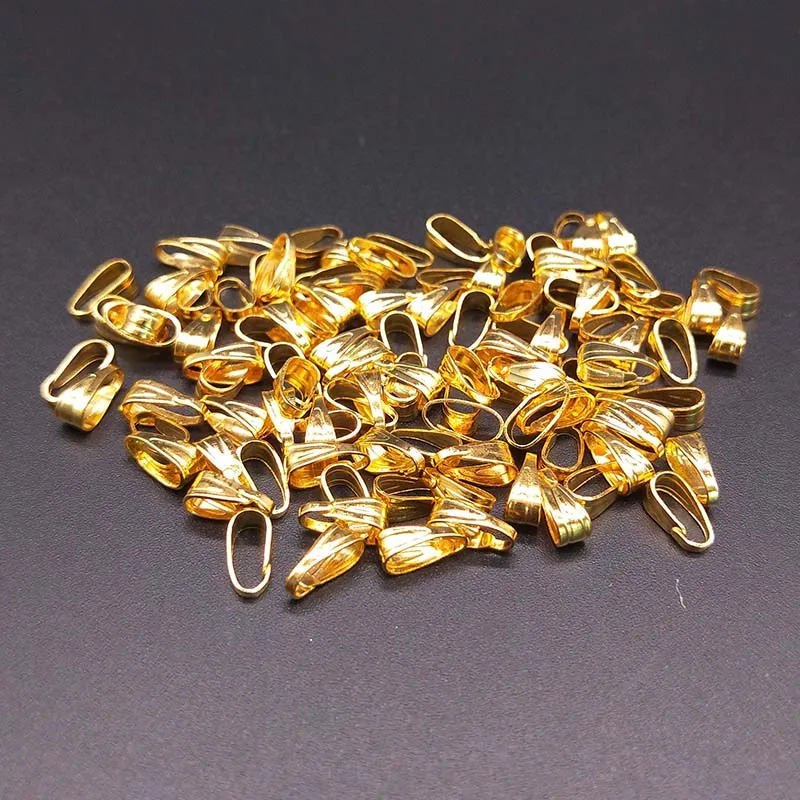 100pcs Necklace Pendant Connectors Pendant Clip Clasp Pinch Clip Bail Bead Care Buckle Hanging Jewelry Findings DIY Accessories