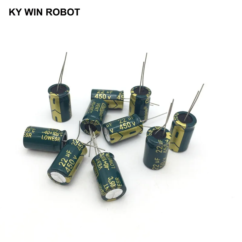 10 pcs Aluminum electrolytic capacitor 22 uF 450 V 13 * 20 mm frekuensi tinggi Radial Electrolytic kapasitor