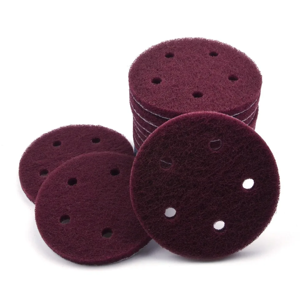 12PCS 5 Inch 125mm 5-Loch Runde Haken & Loop Industrielle Scheuer Pads Heavy Duty 240 #/400 #/1000 # Nylon Polieren Pad für Reinigung