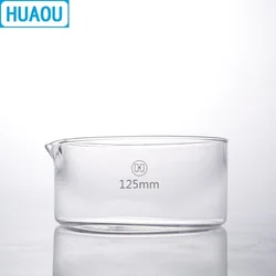 HUAOU 3.3 유리 실험실 화학 장비, 붕규산염 결정 접시, 125mm