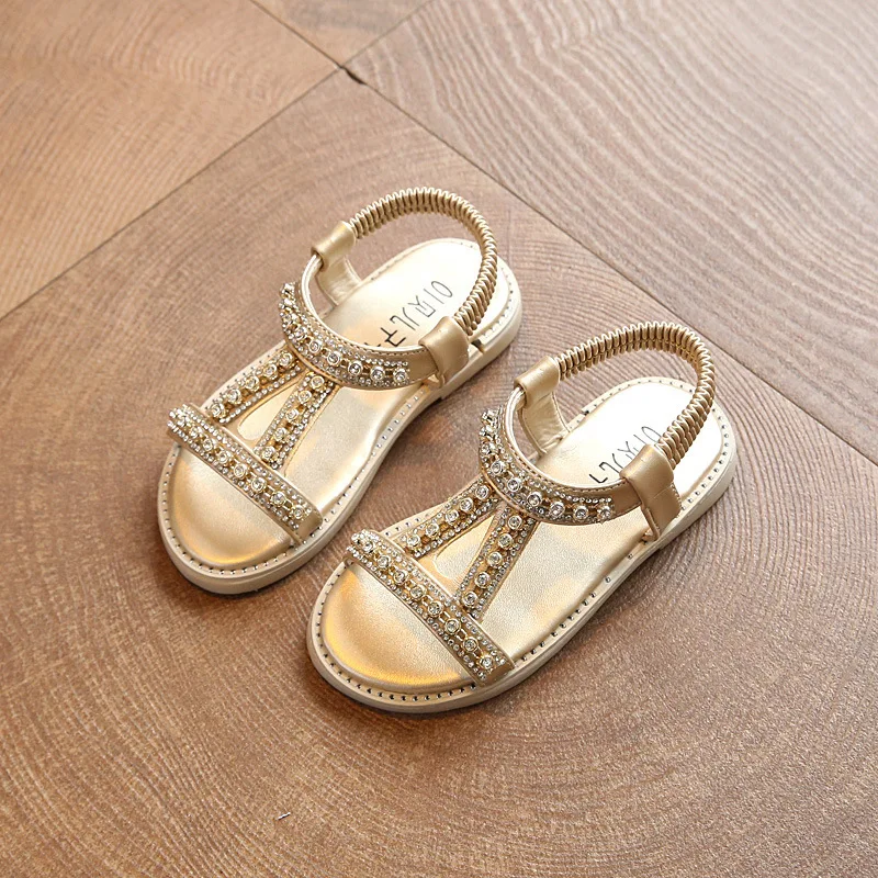 Top quality Summer Baby Girl Sandal Children Sandal princess sandal Fashion Rhinestone Kids Girls Shoes gold silver pink