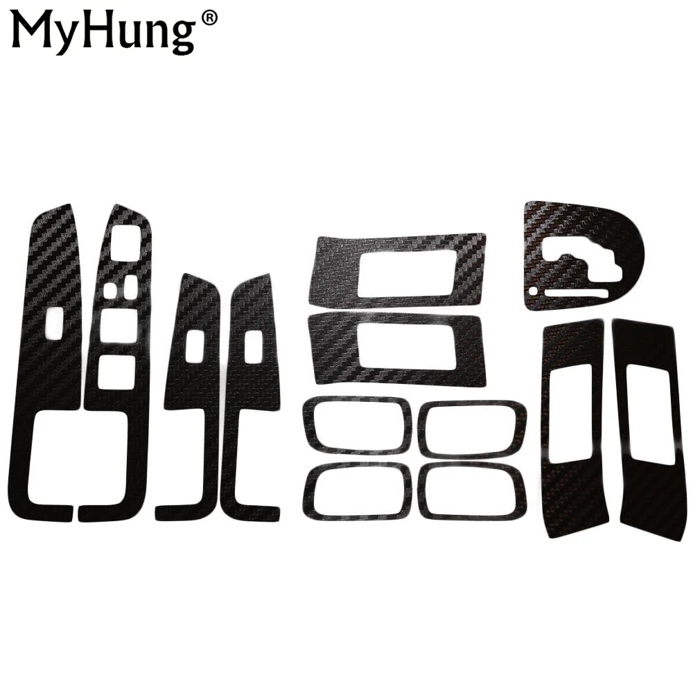 

For Mitsubishi Outlander 2010 2011 2012 Car Interior Sticker Automatic Panel Car Stickers Carbon Fiber Car-Styling 13pcs