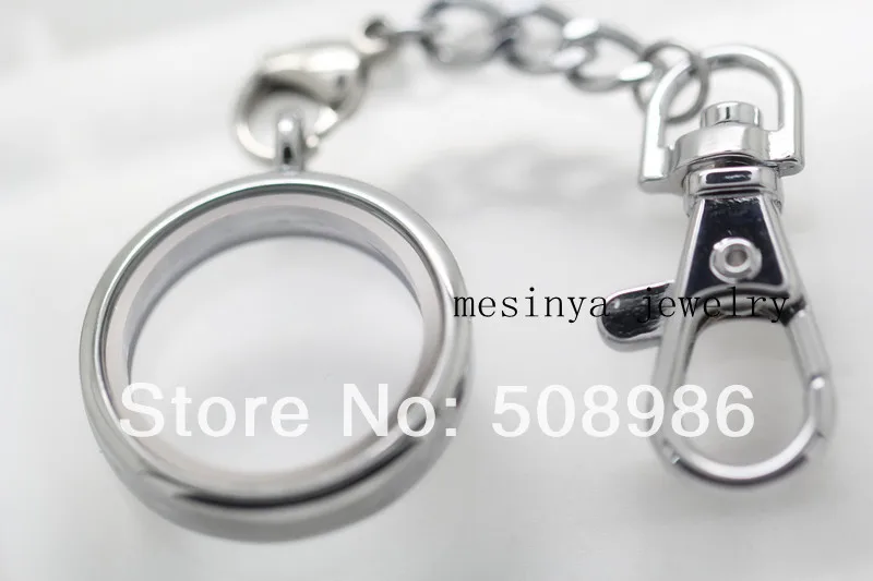 10pcs expensive floating charm memory living plain glass locket key rings keychains, charm not included