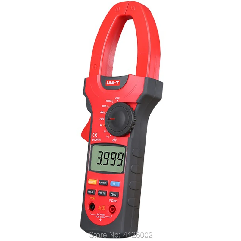 Цифровые клещи UNI-T UT207A/ UT208A/ UT209A 1000A; Амперметр переменного/постоянного тока, резистор/конденсатор/частотный/температурный тест