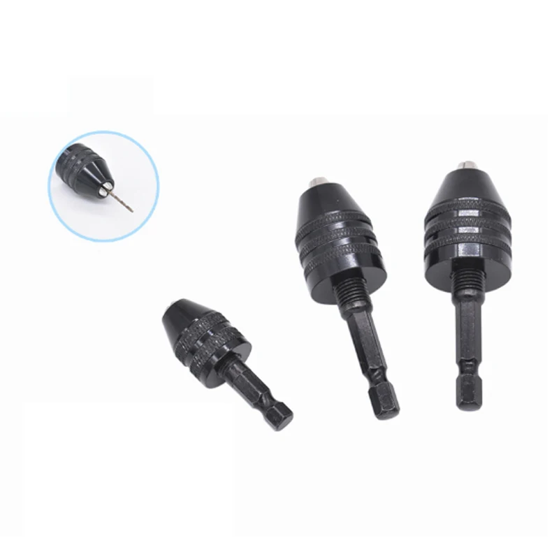 Mini twist drill chuck 0.3-3.6 0.3-6.5 0.6-8 high speed steel hex handle chuck black Quick-change three-jaw twist drill chuck